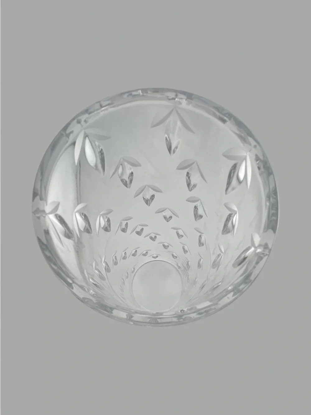 Beautiful Etched Clear Glass Hurricane: 10.5” High; Approx 4” Wide; Thick Glass